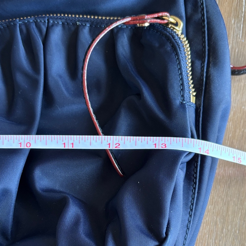 MZ Wallace Navy Ruched Front Shoulder Bag with Gold Hardware - Picture 2 of 6